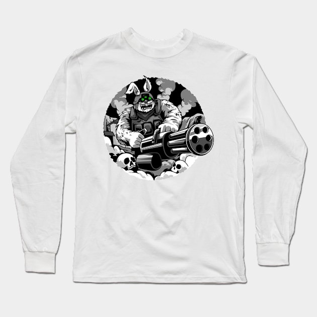 Scary Bunny Military Long Sleeve T-Shirt by Irkhamsterstock